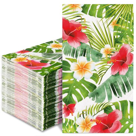 Tropical Palm Leaves, Decorative Napkins, Home Supplies, Party Napkins, Delicate Design, Tropical Palm, Party Table, Paper Napkins, Tropical Flowers