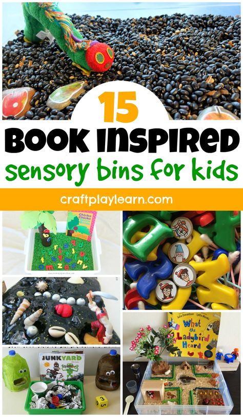 So you’ve probably added a few good books to your little one’s collection, and have even developed a bedtime reading routine. That’s awesome. But what if I told you there was a way to take it all up a notch and make reading an even more fun and interesting activity?  In already? You should be! I’ve actually compiled a list of some of the best sensory bins inspired by books. Scroll down to check if your little one’s favorite book made its way in there, and if it did, just get started on it alread Sensory Bins With Books, Sensory Bins Based On Books, Sensory Bin Literacy, Sensory Table Fillers For Preschool, Sensory Bins For 2nd Grade, 3rd Grade Sensory Bins, Library Preschool Activities, Speech Sensory Bins, Sensory Bin Kits