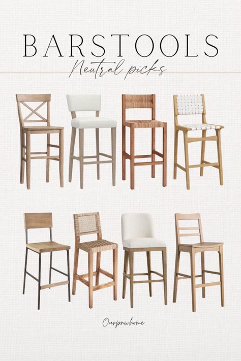 Natural Wood Barstool, Barstools Without Backs, Light Wood Barstools, Neutral Kitchen Bar Stools, Light Barstools, Boho Kitchen Stools, Neutral Counter Stools, Light Wood Bar Stools, Neutral Barstools