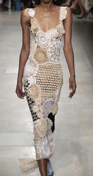 Crochet Fashion Dresses, Doily Clothing, Designer Crochet Fashion, Knit Fashion Runway, Runway Crochet, Runway Knitwear, Crochet Fashion Trends, Milan Fashion Week Spring 2020, Crochet Hoodie