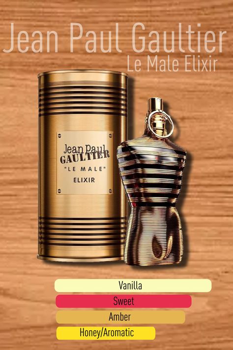 Jean Paul Gaultier Le Male Elixir is a bold and seductive fragrance designed for men. Le Male Elixir combines warm and spicy notes with a sensual undertone, creating a fragrance that exudes confidence and allure. The scent opens with a burst of fresh bergamot and spicy cardamom, which instantly captivates the senses. As it settles, a heart of lavender and iris adds a refined elegance to the fragrance, while a base of vanilla, amber, and woods provides a rich and comforting warmth. Pub Parfum, Le Male Elixir, Butterfly Swords, Seductive Fragrance, Jean Paul Gaultier Le Male, Winter Scents, Men's Fragrance, Warm Fragrance, Le Male