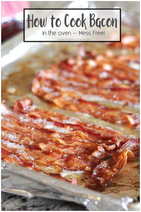 Oven Baked Bacon, Bacon In The Oven, Cooking Bacon, Baked Bacon, Bacon Recipes, Crispy Bacon, Keto Breakfast, Breakfast Dishes, How To Cook