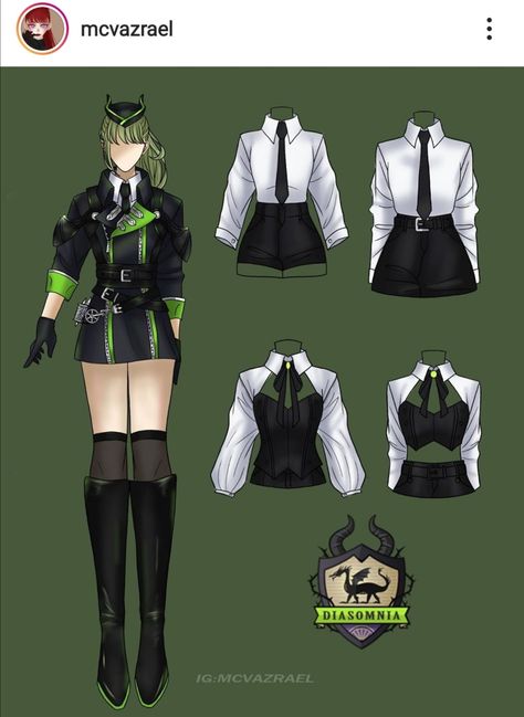 Twisted Wonderland Oc Diasomnia, Twst Diasomnia Uniform, Twisted Wonderland Dress, Twisted Wonderland Diasomnia Uniform, Twisted Wonderland Inspired Outfits, Twisted Wonderland Female Uniform, Twst Uniform, Octavinelle Uniform, Diasomnia Uniform