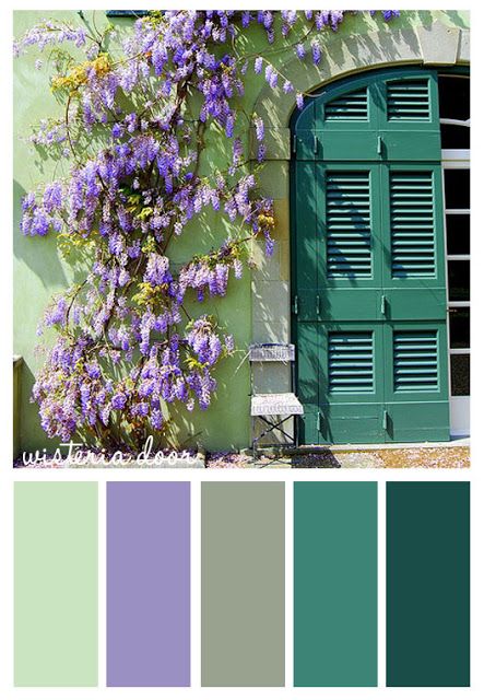 Wisteria Door Lavender And Teal Color Palette, Purple Green Teal Color Palette, Turquoise And Purple Color Palette, Purple And Green Color Palette, Teal And Lavender, Purple Color Palettes, Green Lavender, Room Paint Colors, Design Seeds