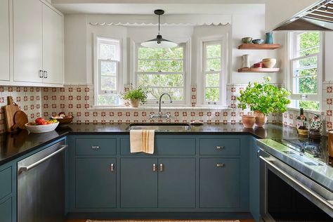 This California Kitchen Makes a Case for Keeping Walls Mission Tile West, Above The Kitchen Sink, California Kitchen, Knock Down Wall, Mission Tile, Mudroom Laundry, Bungalow Kitchen, Mudroom Laundry Room, Laundry Room Renovation