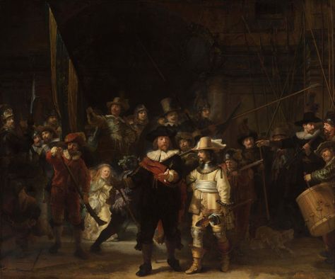 Conservators Uncover Marvelous Drawings Beneath Rembrandt's 'Night Watch,' Revealing Changes He Made Along the Way The Night Watch, 17th Century Paintings, Rembrandt Paintings, Art Baroque, Night Watch, Rembrandt Van Rijn, Dutch Golden Age, Nights Watch, Johannes Vermeer