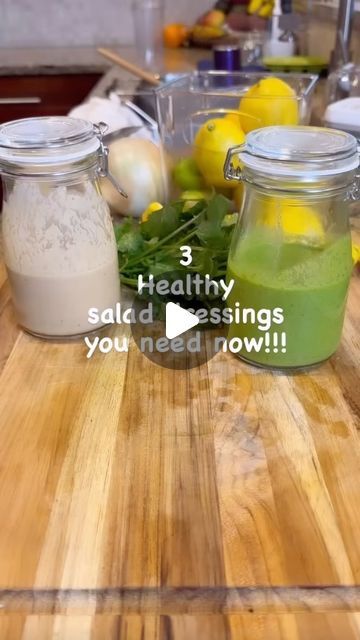 I’m Michelle Beckles•Content Creator•Recipe Developer• on Instagram: "3 ESSENTIAL SALAD DRESSINGS YOU NEED NOW!!!

Sweet Cashew Dressings
Ingredients:
1 tbsp nutritional yeast
1/4 cup raw cashews soaked overnight or in hot water to soften
3 pitted dates
1/2 yellow onion
2 garlic cloves
1 lemon juiced
2 tbsp oil of your choice (I used sunflower oil)
salt & pepper to taste

Method:
Place all of the ingredients in a blender cup or blender. Blend until smooth.

Green Goddess Dressing
Ingredients:
1 tbsp nutritional yeast
1 bunch cilantro (a handful) cut of the hard stems on the bottom)
1 lemon juiced
1/2 yellow onion
1 garlic clove
1 tbsp maple syrup
2 tbsp oil of your choice (I used sunflower oil)
salt & pepper to taste

Method:
Place all of the ingredients in a blender cup or blender. Blend Blender Cup, Recipe Developer, Pitted Dates, Goddess Dressing, Green Goddess Dressing, Garlic Clove, Raw Cashews, Green Goddess, Salad Dressings