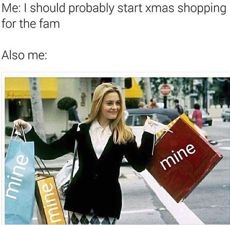 Who still hasnt finished gift shopping?! Me neither!  PS take a look at our holiday gift guides for some last minute ideas link in bio!  #procrastination #holidaymood #presenttomyself #giftguidegoals Shopping In Milan, Retail Humor, Shopping Meme, Xmas Shopping, Lori Loughlin, John Stamos, Alicia Silverstone, Christmas Memes, Hillary Duff