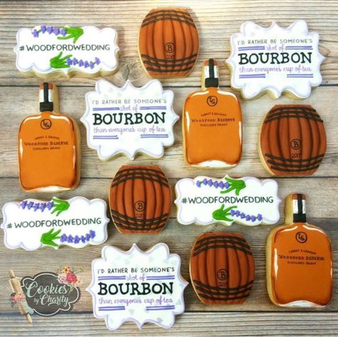 Bourbon Treats, Bourbon Cookies, Bday Brunch, Woodford Reserve, Iced Cookies, Cookie Ideas, Shaped Cookie, Decorated Cookies, Cookie Decorating