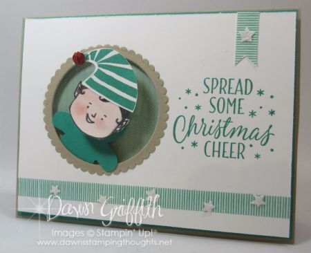 Christmas Cheer Action Wobble Elf card Dawn Griffith Wobble Cards, Dawns Stamping Thoughts, Papercraft Christmas Cards, Happy Christmas Card, Christmas Tree Box, Christmas Cards Kids, Homemade Christmas Cards, Stampin Up Christmas Cards, Christmas Card Crafts