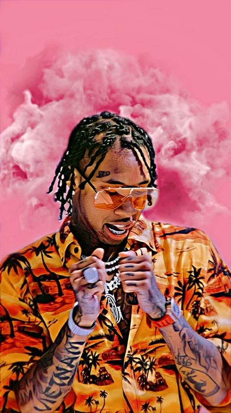 Tyga Aesthetic Wallpaper, Rapper Art Wallpaper, Tyga Aesthetic, Tyga Wallpapers, Rap Cartoon, Joker 3d Wallpaper, Tyga Style, Rap Background, Tyga Rapper