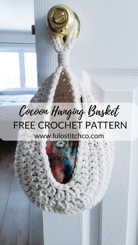 Crochet hanging basket Crochet Storage, Crochet Plant, Crochet Basket Pattern, Crochet Home Decor, Hanging Basket, Crochet Basket, Crochet Home, Knit Or Crochet, Crochet Accessories