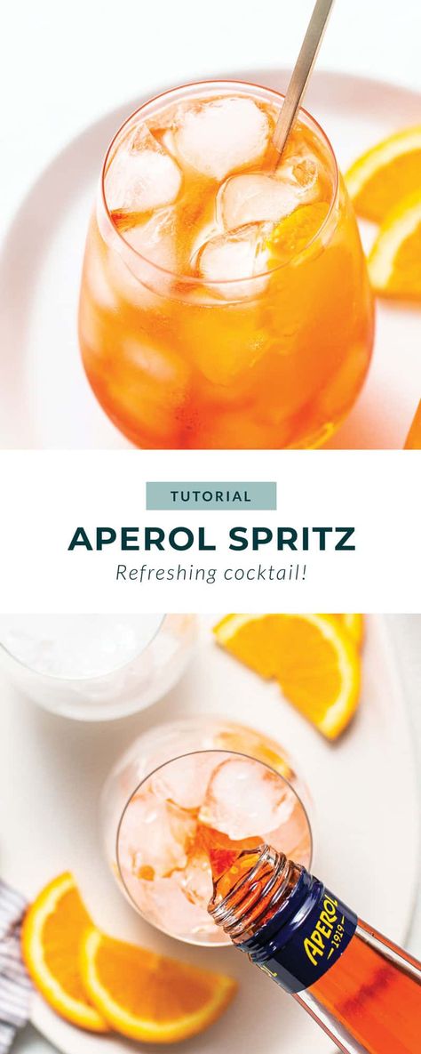 This classic Aperol spritz recipe is the PERFECT thirst-quenching cocktail on a hot summer day. A combination of Aperol, dry prosecco, club soda, and bitter oranges create that unique bittersweet taste that everyone loves. Cocktail Aperol Spritz, Aperol Spritz Recipe, Cookie And Kate, Spritz Recipe, Spritz Cocktail, Creative Cocktails, Specialty Drinks, Italian Cocktails, Sparkling Cocktail