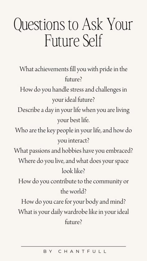 Questions to Ask Your Future Self: Creating a Life You Love Questions For Your Future Self, Self Identity Questions, Future Self Questions, Questions For Future Self, Weekly Questions To Ask Yourself, Life Vision Questions, Dream Life Questions, Higher Self Questions, How To Ask For Help