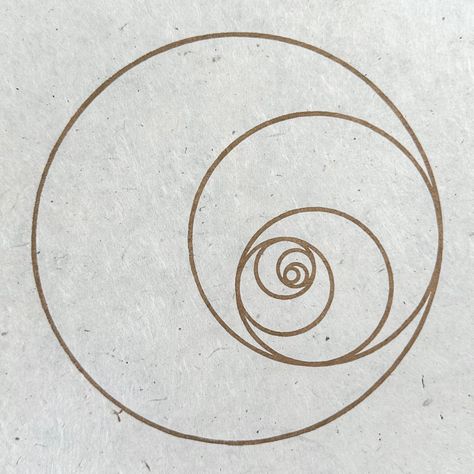 One of my favorite close-ups of the FIBONACCI CIRCLES - next to the golden Enneagram, this is one of my latest linocut creations. ——— ·… | Instagram Fibonacci Circle, Fibonacci Art, Fibonacci Tattoo, Sacred Tattoo, Circle Tattoo, Fibonacci Spiral, Relief Printing, 11k Followers, Spiral Pattern