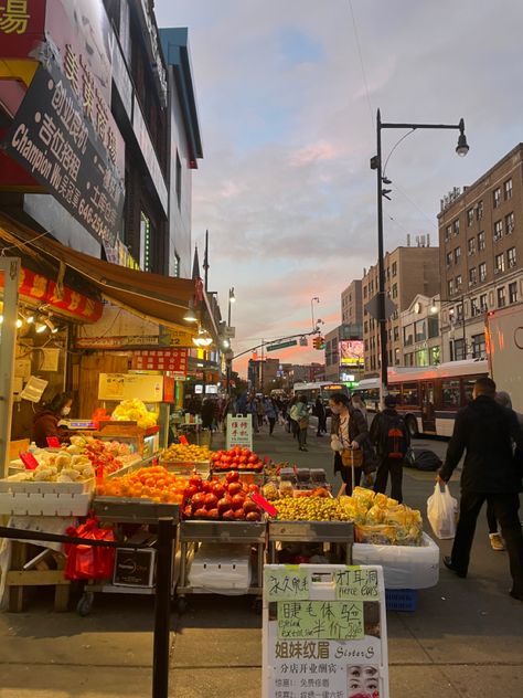 Flushing Nyc, New York City Summer, Nyc Culture Aesthetic, Nyc Summer Aesthetic, Food In New York City Aesthetic, New York City Restaurants Aesthetic, Flushing New York, Living In New York City Aesthetic With Friends, Farmers Market New York