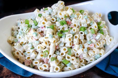 Print Best Macaroni Salad | Just A Pinch Best Macaroni Salad Recipe, Cooking Macaroni, Knorr Spinach Dip, Cookout Menu, Cookout Recipes, Spinach Dip Recipe, Best Macaroni Salad, Mac Salad, Bbq Menu