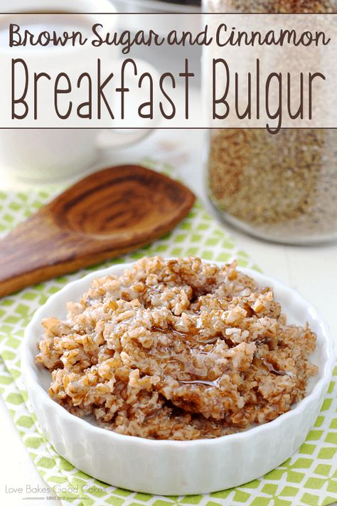 Get out your rice cooker and make this Brown Sugar and Cinnamon Breakfast Bulgur recipe! It's simple and perfect for these cooler mornings! Bulgar Recipes, Bulgur Wheat Recipes, Bulgur Recipes, Cinnamon Breakfast, Wheat Recipes, Grain Foods, Health Breakfast, Hearty Breakfast, Vegan Breakfast