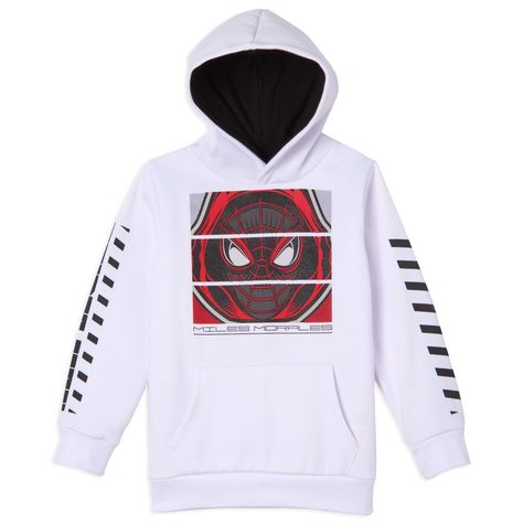 Miles Morales Hoodie, Winter Essentials Clothes, Spiderman Hoodie, Avengers Spiderman, Spider Man Miles, Spider Man Miles Morales, Marvel Comics Superheroes, Hoodie White, Boys Fleece