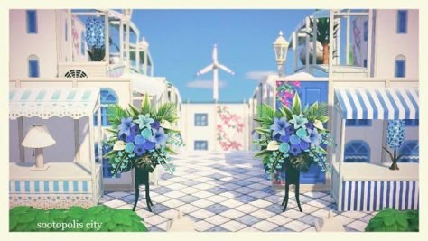 Acnh Santorini, Sootopolis City, Acnh Tropical, Greece Design, Sapphire Pokemon, Acnh Inspiration, Motif Acnl, Greece Fashion, Animals Crossing