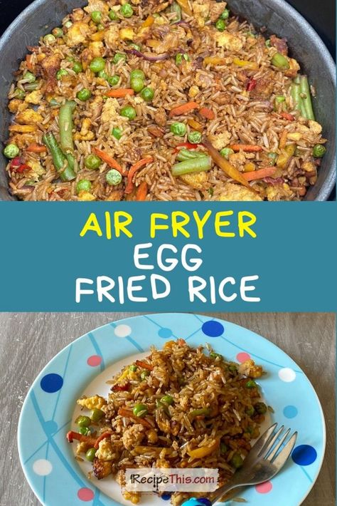 Air Fryer Egg Fried Rice Air Fryer Fried Rice With Egg, Air Fry Rice, Air Fryer Rice Recipes, Air Fryer Fried Rice, Air Fryer Rice, Air Fryer Frozen Chicken Wings, Biggest Kitchen, Egg Fried Rice Recipe, Air Fryer Chicken Breast