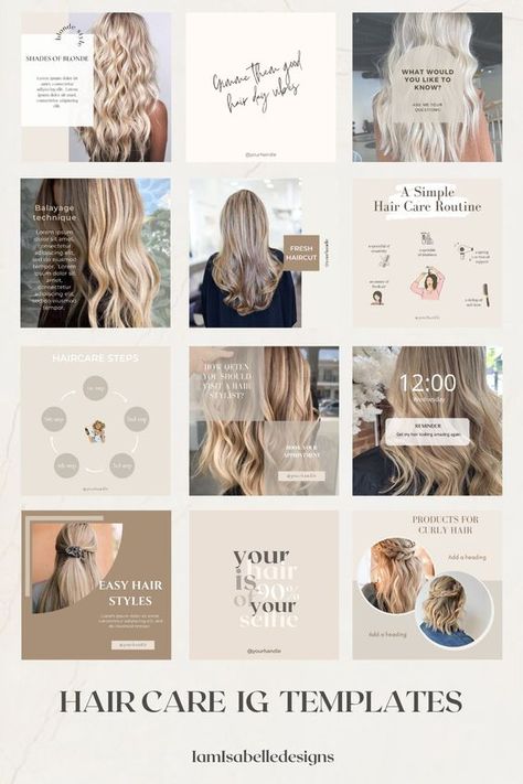 Haircare Instagram Templates for Hair Salon Hairdresser Content Beauty Salon IG Templates Haircare Posts Hairstylist Social Media - Etsy UK Business fonts logos #businessfontslogos business fonts #businessfonts fonts #fonts font #font 5.613 Hair Model Call Template, Hair Insta Story Ideas, Hair Salon Instagram Feed Ideas, Instagram Aesthetic Hairdresser, Hairstylist Instagram Templates, Beauty Instagram Template, Hairdresser Instagram Ideas, Hairstylist Instagram Post Ideas, Hair Dresser Instagram Feed