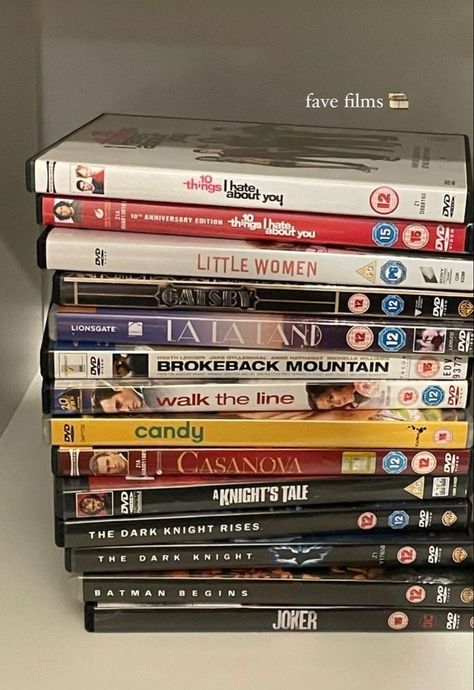 Brokeback Mountain, A Knight's Tale, Batman Begins, The Dark Knight Rises, Movies And Series, Dvd Movies, Year 2000, Movie Collection, Good Movies To Watch