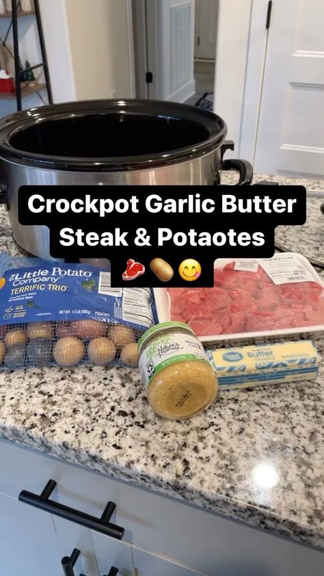 7 Dinners To Make This Week, Garlic Potatoes And Steak Bites Crockpot, Garlic Butter Steak Tips Crock Pot, Stew Beef And Potatoes Crock Pot, Stew Meat Ideas Crockpot, Easy Stew Meat Recipes Crockpot, Crockpot Potatoes And Steak, Beef Potatoes Crockpot, 4 To 6 Hour Crockpot Meals