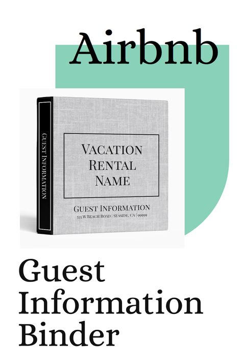 This beautiful grey guest info 3-ring binder is perfect for when you're running an Airbnb vacation rental business. This binder is the perfect way to stay organized and professional while providing your guests with all the information they need. Welcome Binder For Airbnb, Airbnb Binder, Vacation Rental Welcome Binder, Vacation Rental Business, Airbnb Rental Arbitrage, Rental Arbitrage Airbnb, Airbnb Ideas, Beach Rental, Rental Business