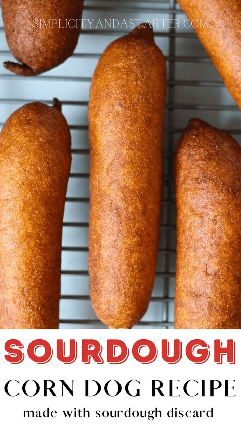 Sourdough Business, Honey Sourdough, Corn Dogs Recipe, Corn Dog Recipe, Homemade Corndogs, Recipe Using Sourdough Starter, Corndog Recipe, Einkorn Recipes, Sourdough Recipe