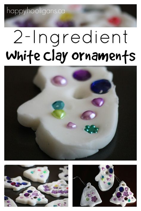 White Clay Ornaments, Plaster Projects, Diy Dough, Clay Dough, Christmas Preschool, Happy Hooligans, Homemade Clay, Christmas Crafts For Toddlers, Dough Ornaments