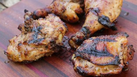 Grilled Vinegar Chicken - Armadillo Pepper Vinegar Based Chicken Marinade, Vinegar Spray For Bbq Chicken, Vinegar Chicken Recipes, Fireman Chicken, Vinegar Chicken Marinade, Chicken Alfredo Fettuccine Recipe, Chicken Thights Recipes, Vinegar Sauce, Vinegar Chicken