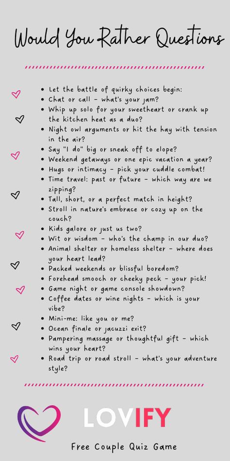 Get ready to dive deep into dilemmas with your partner and discover new dimensions of your relationship! 💑💬 #WouldYouRather #DeepThoughts #QuestionTime #MindGames #CoupleConversations #RelationshipFun #ChallengeAccepted #ExploreTogether #LaughOutLoud #BrainTeasers #DecisionMaking #DilemmaTime #ConversationStarters #BondingMoments #CoupleGoals #ExploreLove #IntriguingQuestions #UnleashImagination #EndlessPossibilities #EmojiGame Fun Couples Quiz, Couple Quiz, Couples Quizzes, Things To Do With Your Boyfriend, Couples Quiz, Rather Questions, Emoji Games, Would You Rather Questions, African Skirts