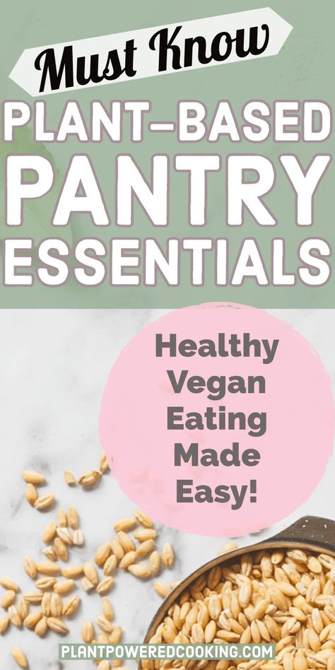 Want to try Veganuary this year? Start here! This plant-based, vegan pantry guide is perfect for beginners and anyone trying to eat healthier. When starting a new diet, it's important to have a roadmap and grocery lists so that you can stay on track! This list is comprehensive, but easy to read and understand. #PlantBased #Vegan #GroceryLists #WFPB #OilFree #HealthyEating #PantryEssentials #Pantry Plant Based Foods List, Whole Plant Based Diet, Healthy Vegan Diet, Plant Based Diet Meal Plan, Plant Based Meal Planning, Vegan Pantry, Plant Based Recipes Easy, Plant Based Diet Recipes, Pantry Essentials