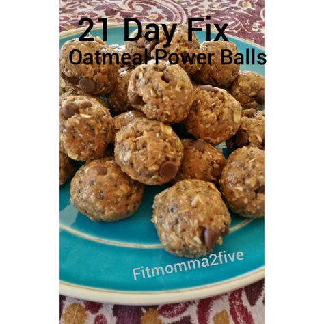 21 Day Fix Oatmeal Power Balls, serves approximately 16 (2 balls per serving) Oatmeal Power Balls, 21 Day Fix Oatmeal, 21 Day Fix Desserts, 21 Day Fix Snacks, 21 Day Fix Breakfast, Fixate Recipes, 21 Day Fix Diet, 21 Day Fix Meal Plan, 21 Day Fix Extreme