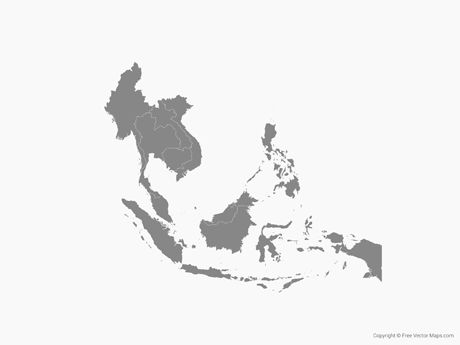 South East Asia Map, Map Of Southeast Asia, East Asia Map, Asian Maps, Peta Asia, Asia Map, South East Asia, Vector Map, Southeast Asian