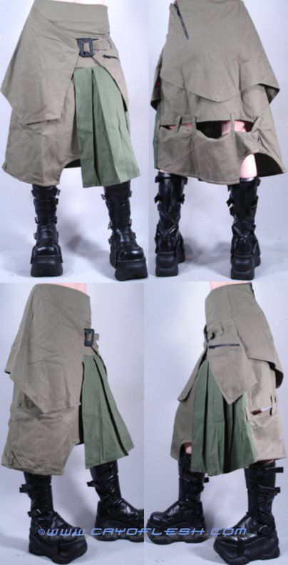 Dune Aesthetic Fashion, Desertcore Fashion, Dune Aesthetic Outfit, Dune Clothes, Dune Clothing, Cyberpunk Skirt, Desert Clothes, Dune Outfit, Green Cyberpunk