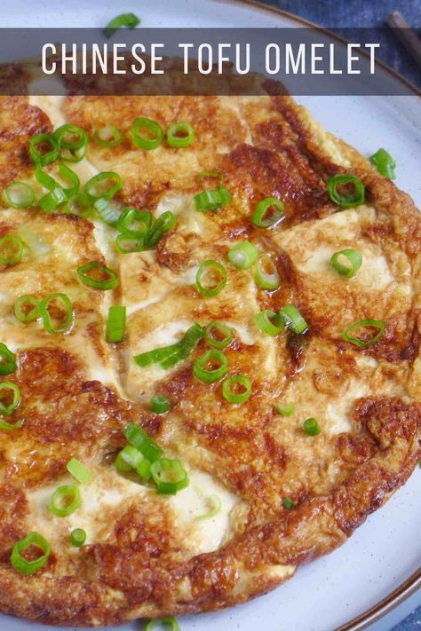 Tofu Omelet (豆腐蛋饼) Egg And Tofu Recipes, Egg Tofu Recipes Chinese, Egg Tofu Recipes, Tofu Omelette, Chinese Breakfast, Egg Tofu, Tofu Recipes Healthy, Omelette Recipe, Favorite Breakfast Recipes