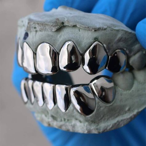 Custom fit grillz get one and second gets 50% discount White Gold Grillz Men, Silver Grillz Men, Jazzelle Zanaughtti, Grillz Men, White Gold Grillz, Gold Teeth Grills, Silver Grillz, Grillz Teeth, Gold Grill