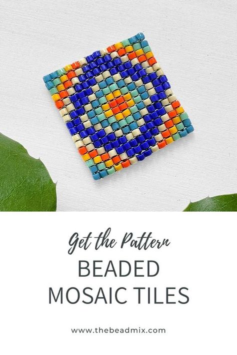 Download this free beading pattern to make beautiful beaded mosaic tile designs. Made with Miyuki Delica beads. Works with square stitch, looming, or fringe! Square Stitch Beading Patterns, Square Stitch Beading, Mosaic Tile Designs, Stitch Earrings, Square Stitch, Loom Jewelry, Earrings Square, Miyuki Delica Beads, Bead Projects