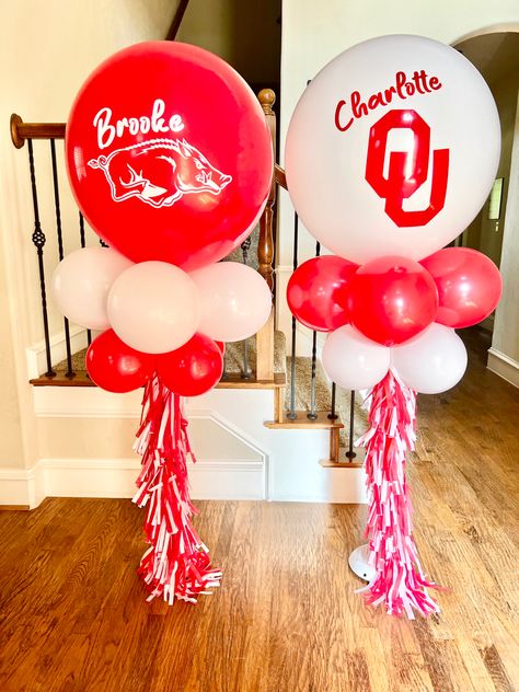 University Of Arkansas Graduation Party, College Balloons, Seniors 2024, College Things, Senior Szn, Senior Graduation Party, Graduation Party Planning, College Dorm Room Decor, Graduation Parties