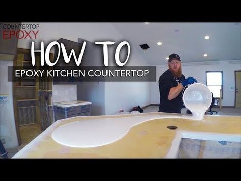 Epoxy Kitchen Countertop | HOW TO - YouTube Faux Granite Countertops, Epoxy Countertop Kit, Epoxy Kitchen, Countertop Kit, Countertop Makeover, Kitchen Remodel Countertops, Diy Kitchen Countertops, Resin Countertops, Outdoor Kitchen Countertops