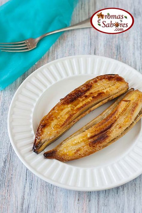 Aromas e Sabores: Banana caramelada de frigideira fácil Bananas, Gif, Fruit