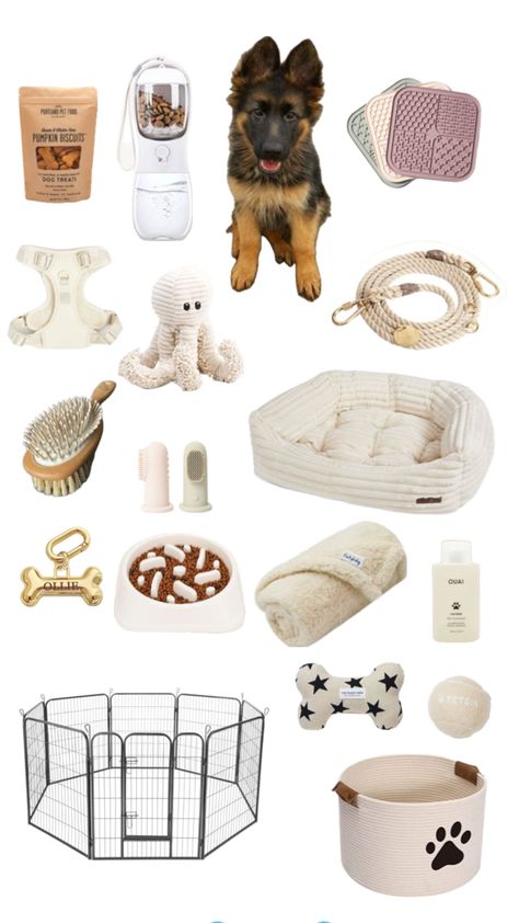 Aesthetic Puppy Essentials, Cute Dog Essentials, Puppy Set Up, Vinalla Girl, Things For Puppies, Dog Necessities, Puppy Necessities, Dog Breeding Business, Puppy Cage