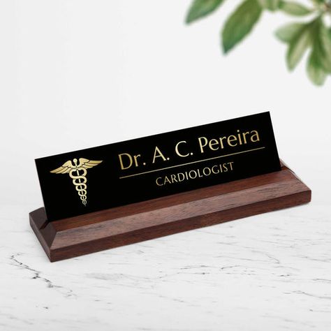 Name Board Design, Doctor Office Design, Wooden Lamps Design, Personalized Desk Name Plate, Office Desk Name Plates, Signage Board, Doctor Names, Desk Plates, Name Plate Design