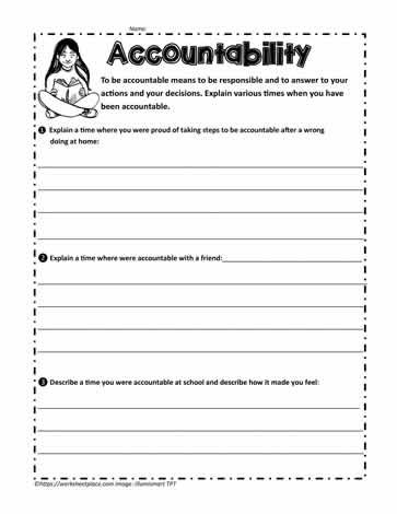 Worksheets for Accountability Social Emotional Learning Worksheets, Accountability Worksheets Free Printable, Accountability Activities, Behavior Worksheets For Kids, Accountability Worksheets, Taking Accountability, Therapeutic Worksheets, Group Therapy Activities, Behavior Reflection