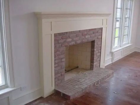 Shaker Style Fireplace, Fireplace Surrounds And Mantels, White Fireplace Surround, White Fireplace Mantels, Cherry Bookcase, Fireplace Bookcase, Wood Fireplace Surrounds, Style Fireplace, Painted Bookshelves