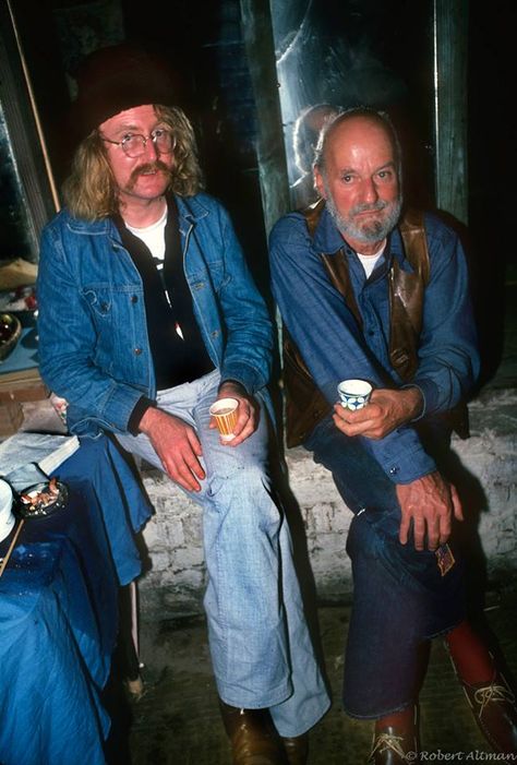 Writer Richard Brautigan and poet Lawrence Ferlinghetti, Wilfred Sätty's subterranean basement, February 1975. Photo © Altman; all rights Richard Brautigan, Lawrence Ferlinghetti, Robert Altman, Men Of Letters, Beat Generation, Writer Quotes, Jack Kerouac, Writers And Poets, Writers Write