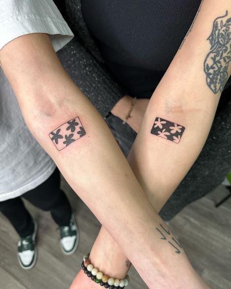 matching inverted tattoos for kayla + ileana 🖤 loveeee how these turned out and would love to do more tattoos like this!! thanks angels 🤍 Inverted Matching Tattoos, Inverted Tattoo, Vancouver Tattoo, Matching Tattoos, Do More, Vancouver, Angel, Tattoos, On Instagram