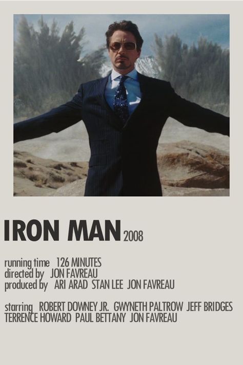 thea's poster Iron Man Movie Poster, Iran Man, Avengers Movie Posters, Iron Man Poster, Movie Character Posters, Minimalist Polaroid Poster, Iron Men 1, Iron Man 2008, Marvel Movie Posters